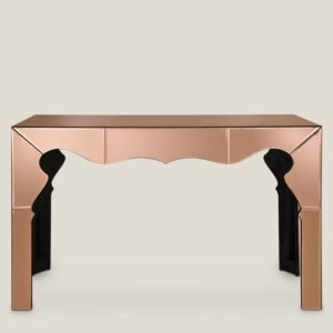 FLORENCE ROSE GOLD MIRROR GLASS CONSOLE TABLE