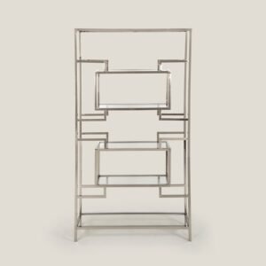 REMBRANDT SILVER GLASS & STAINLESS STEEL SHELF
