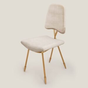 PHOENIX GOLD & OFF WHITE STAINLESS STEEL CHAIR