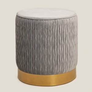 VENETO GREY VELVET POUFFE