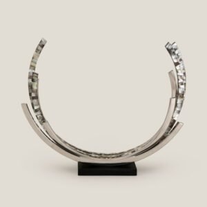 MOTHER OF PEARL & STAINLESS STEEL SCULPTURE DECOR