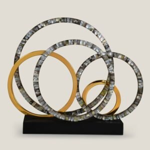 MELLOW GREY MOTHER OF PEARL & GOLD METAL DECOR