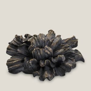 FLORET ANTIQUE GREY & GOLD RESIN WALL DECOR