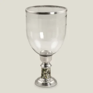 ELEGANT MOTHER OF PEARL GLASS HURRICANE
