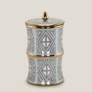 SAKAI BLUE & GOLD CERAMIC DECOR JAR