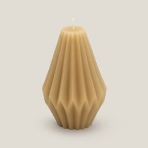 PINE BEIGE CARVED PILLAR CANDLE