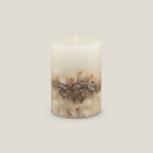 SEASHELLS IVORY PILLAR CANDLE