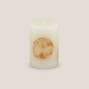 LEMON SLICES IVORY PILLAR CANDLE