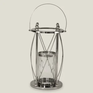 PIETRO NICKEL GLASS LANTERN LARGE