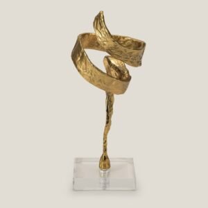 NOVAE GOLD & CLEAR METAL & ACRYLIC ABSTRACT DECOR