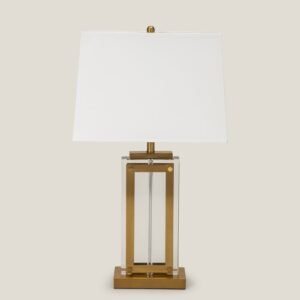 ARLINGTON BRASS METAL & CRYSTAL TABLE LAMP