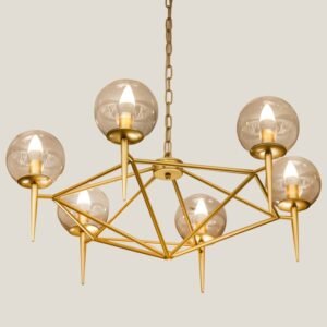 ROWAN GLASS & METAL GLOBE CHANDELIER