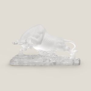 VERRE BULL SCULPTURE WHITE FROSTED