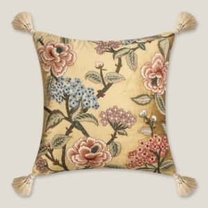 CELINE EMB. YELLOW VELVET CUSHION COVER