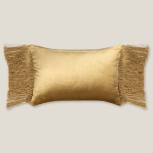 ELLE REVERSIBLE YELLOW & IVORY VELVET CUSHION COVER