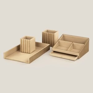 IKIGAI BEIGE & GOLD DESK SET