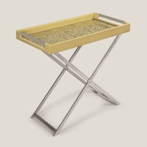 SPRING GARDEN OLIVE GREEN FAUX LEATHER BUTLER TRAY